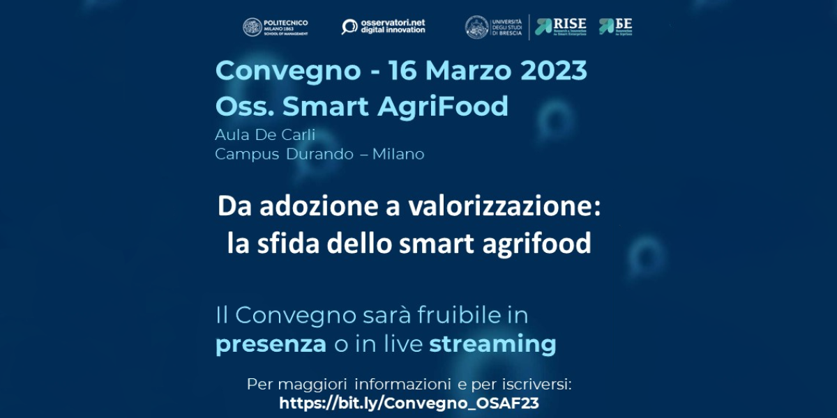 AGRICOLTURA 4.0 E CONVEGNO OSSERVATORIO SMART AGRIFOOD